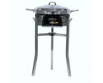 Kit paella Surpuissant - Pare-flammes 60cm inox - 25 personnes - Plat inox 65cm avec couvercle inox