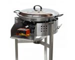 Kit paella Classique - Pare-flammes 60cm inox - 30 personnes - Plat pata negra 70cm avec couvercle inox