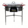 Kit à paella 40 personnes - Pare-flammes 70 cm inox - Plat acier avec couvercle inox