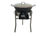 Kit Poêle creuse - pare flammes  45cm  inox - 70 personnes - Plat creux émaillé 65cm - Couvercle