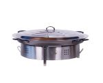Kit paella Classique - 40 personnes - Pare-flammes plan de travail 70cm inox - Plat acier avec couvercle inox
