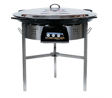 !!!!Kit à paella thermocouple - Pare-flammes 60cm inox - 40 personnes - Plat émaillé avec couvercle inox