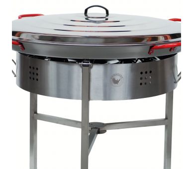 !!!!Kit à paella classique - Pare-flammes 60cm inox - 40 personnes  - Plat acier 80cm avec couvercle inox
