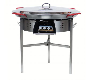 !!!!Kit à paella classique - Pare-flammes 60cm inox - 40 personnes  - Plat acier 80cm avec couvercle inox