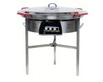 !!!!Kit à paella classique - Pare-flammes 60cm inox - 40 personnes  - Plat acier 80cm avec couvercle inox
