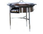 !!!!Kit à paella thermocouple - Pare-flammes 60cm inox - 40 personnes  - Plat acier  80cm Pata Negra avec couvercle inox