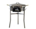 !!!!!Kit à paella classique - Pare-flammes 60cm inox - 40 personnes  - Plat inox avec couvercle inox
