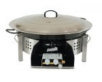 Kit paella Classique - Pare-flammes plan de travail 60cm inox - 25 personnes - Plat émaillé 65cm avec couvercle inox