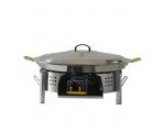 Kit paella Thermocouple - 40 personnes - Pare-flammes plan de travail 70cm inox - Plat Inox et couvercle inox