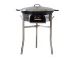 Kit paella Surpuissant 40 personnes - Pare-flammes 70cm inox - Plat émaillé avec couvercle inox