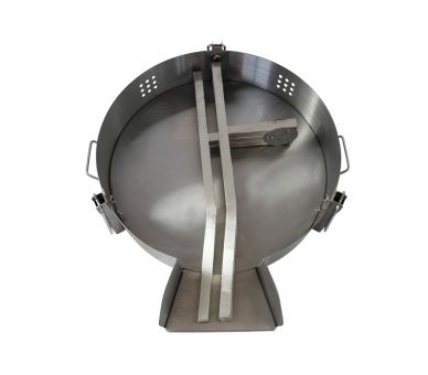 Kit à paella - Pare-flammes inox 45 cm - 20 personnes - Plat acier et couvercle inox