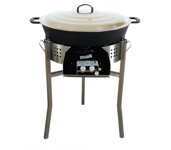 Kit tartiflette pare flammes  inox 45cm - Poêle fonte 65cm - thermocouple pro