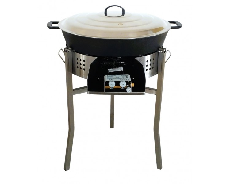 Kit tartiflette pare flammes  inox 45cm - Poêle fonte 65cm - thermocouple pro